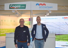 Die anerkannten Gartenbau-Zulieferer Cogas und Ammerlaan bündelten auch in diesem Jahr die Kräfte und teilten sich einen Stand. Im Bild: John Vermeulen und Ronald Thijssen.