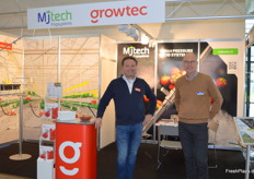 Auch Mjtech und growtec stellten gemeinsam aus. Im Bild: Robin Dirks und Peter van den Bemd