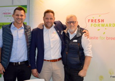 Das Team des Züchtungsunternehmens Fresh Forward: Obsterzeuger Jörg Huber, Ronnie Kersten und Michael Jäger.